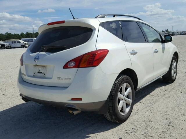 JN8AZ18W69W122840 - 2009 NISSAN MURANO S WHITE photo 4