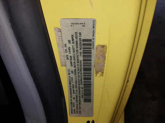 3VWRW31C87M504090 - 2007 VOLKSWAGEN NEW BEETLE Sarı foto 10