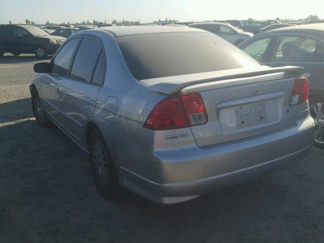 2HGES16555H590435 - 2005 HONDA CIVIC LX SILVER photo 3