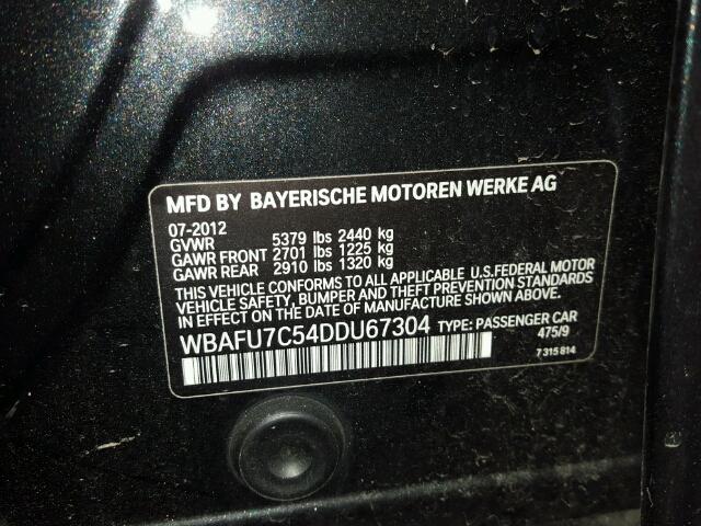 WBAFU7C54DDU67304 - 2013 BMW 535 XI 黑色 照片 10