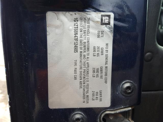 1G1ZT68N47F124905 - 2007 CHEVROLET MALIBU MAX ლურჯი ფოტო 10