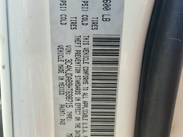 3C4NJDAB9HT698715 - 2017 JEEP COMPASS SP WHITE photo 10