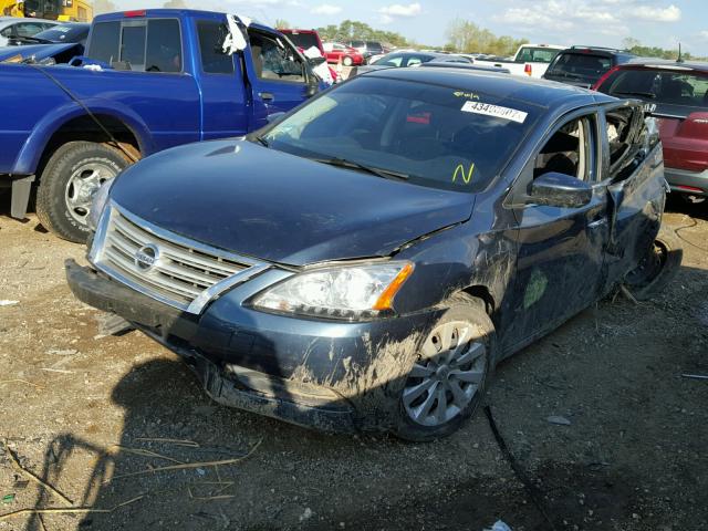 3N1AB7AP4DL687546 - 2013 NISSAN SENTRA BLUE photo 2