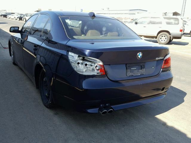 WBANB33554B111031 - 2004 BMW 545 I BLUE photo 3