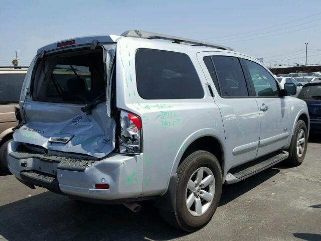 5N1AA08D68N612321 - 2008 NISSAN ARMADA SE SILVER photo 4