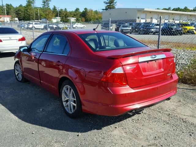 3FAHP0JG4CR147409 - 2012 FORD FUSION RED photo 3