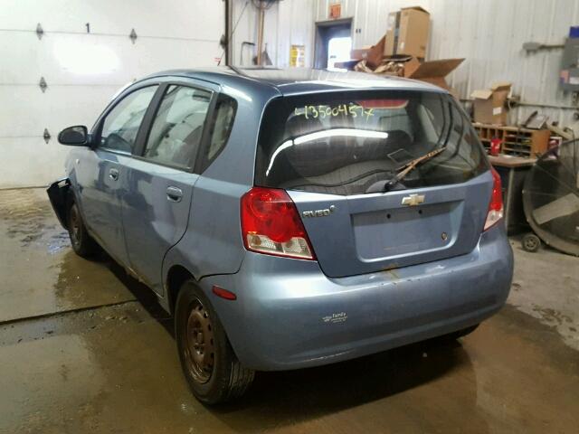 KL1TD66657B724935 - 2007 CHEVROLET AVEO BLUE photo 3