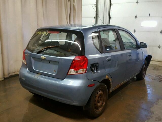 KL1TD66657B724935 - 2007 CHEVROLET AVEO BLUE photo 4