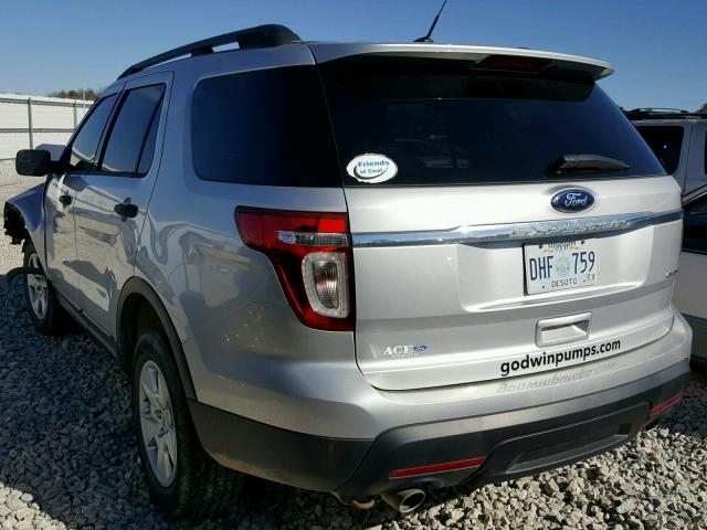 1FM5K8B85DGC82940 - 2013 FORD EXPLORER SILVER photo 3