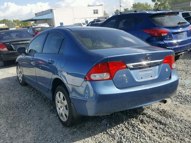 2HGFA16589H355220 - 2009 HONDA CIVIC LX Azul foto 3