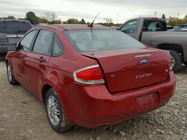 1FAHP35N69W178421 - 2009 FORD FOCUS SE MAROON photo 3