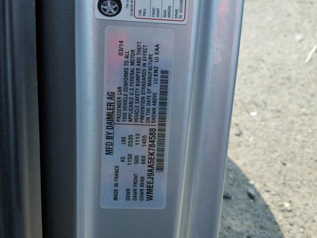 WMEEJ9AA5EK784588 - 2014 SMART FORTWO ELE 蓝色 照片 10