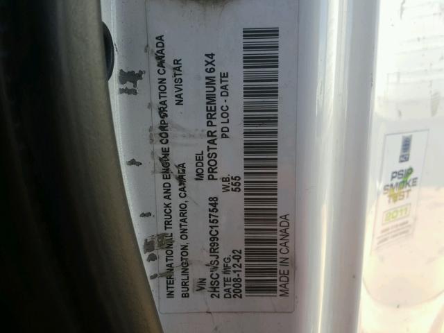 2HSCUSJR99C157548 - 2009 INTERNATIONAL PROSTAR PR WHITE photo 10