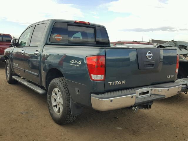 1N6AA07B65N550206 - 2005 NISSAN TITAN XE GREEN photo 3