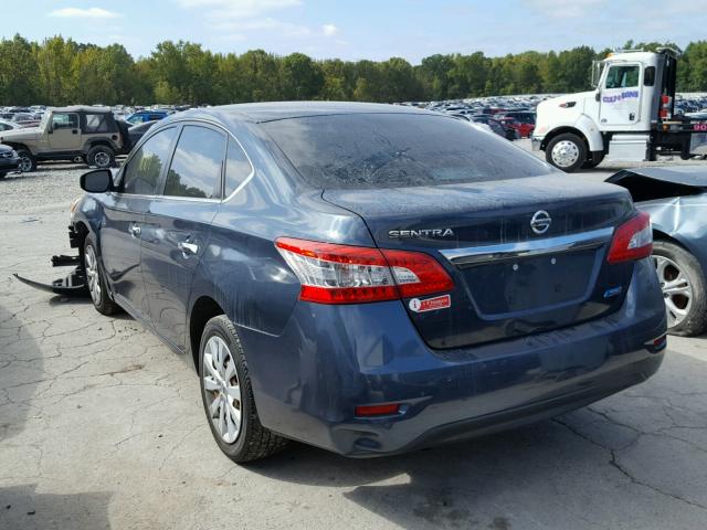 3N1AB7APXDL747782 - 2013 NISSAN SENTRA BLUE photo 3