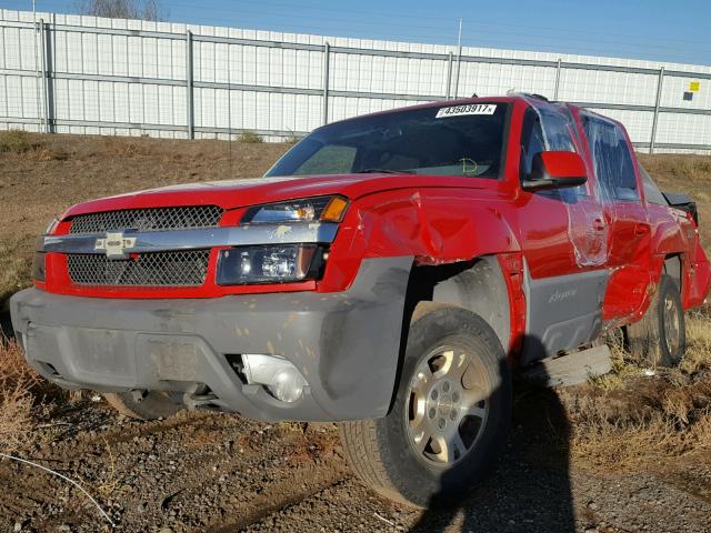 3GNEK13T32G138844 - 2002 CHEVROLET AVALANCHE RED photo 2