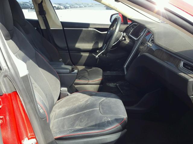 5YJSA1CP5DFP26657 - 2013 TESLA MODEL S Qırmızı foto 5