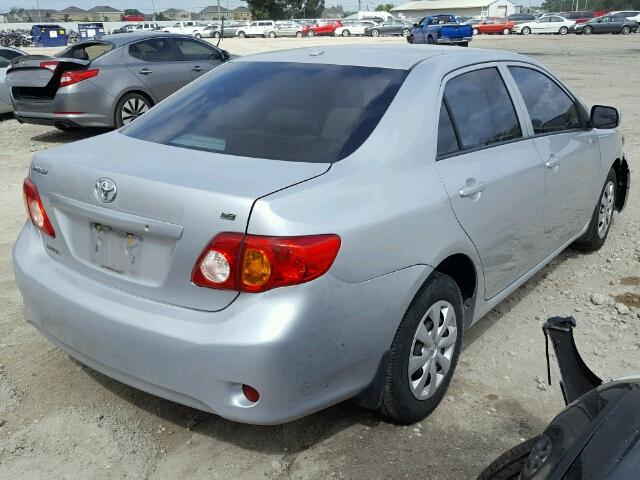 1NXBU4EE3AZ309864 - 2010 TOYOTA COROLLA SILVER photo 4