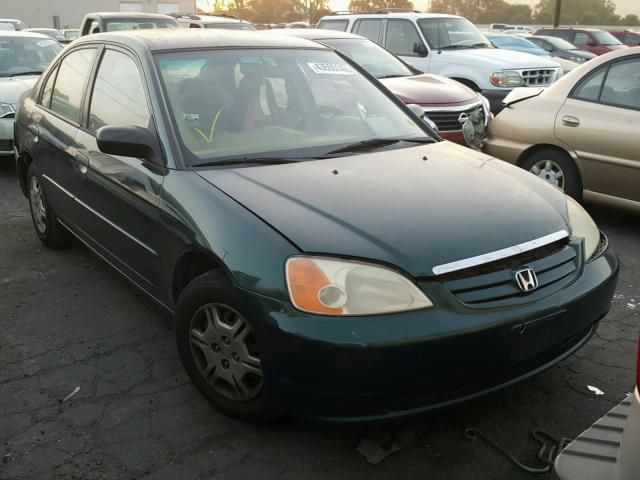 1HGES16591L021603 - 2001 HONDA CIVIC LX GREEN photo 1