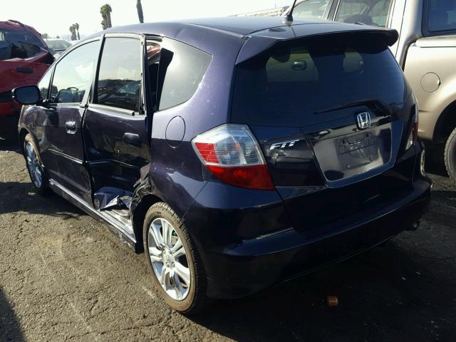 JHMGE87409S050274 - 2009 HONDA FIT SPORT BLUE photo 3