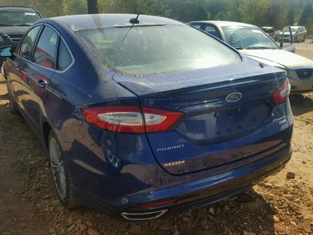 3FA6P0D99ER206896 - 2014 FORD FUSION TIT BLUE photo 3