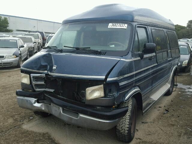 2B6HB21Y3VK523665 - 1997 DODGE RAM VAN B2 BLUE photo 2