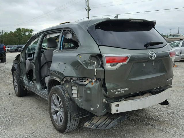 5TDJKRFH3FS112829 - 2015 TOYOTA HIGHLANDER GREEN photo 3