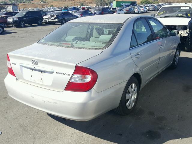 4T1BE32K13U761400 - 2003 TOYOTA CAMRY LE SILVER photo 4