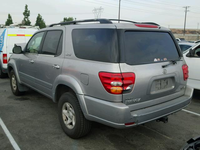 5TDZT34A72S091819 - 2002 TOYOTA SEQUOIA SR SILVER photo 3