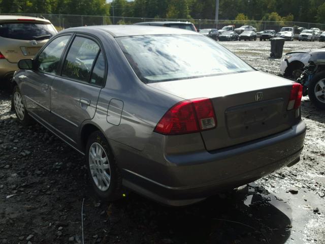 2HGES16514H595405 - 2004 HONDA CIVIC LX GRAY photo 3