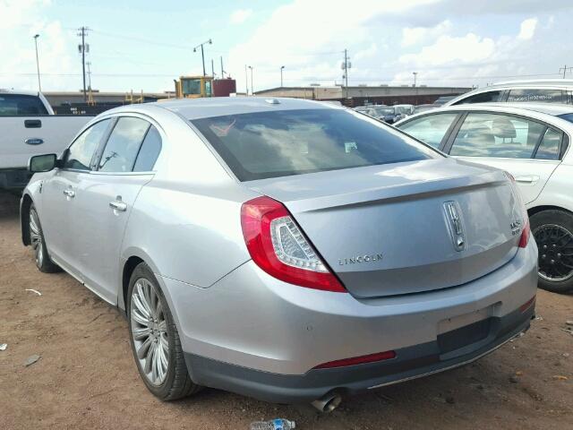 1LNHL9EK5DG603141 - 2013 LINCOLN MKS SILVER photo 3