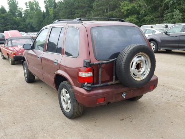 KNDJB723715035010 - 2001 KIA SPORTAGE MAROON photo 3