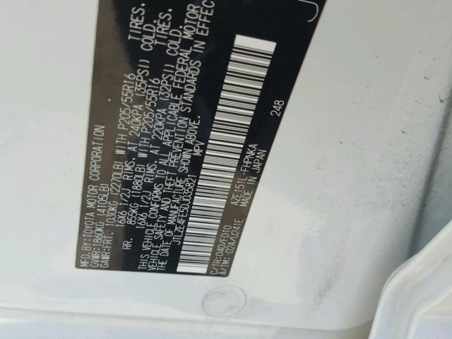 JTLZE4FE5DJ035821 - 2013 TOYOTA SCION XB Ақ фото 10