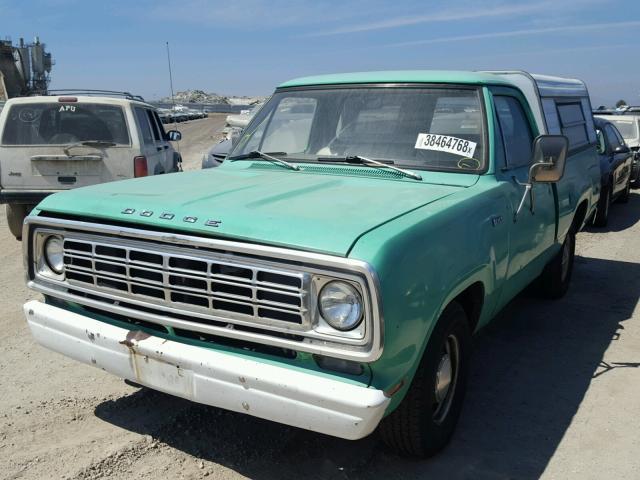 D14BB6S308886 - 1976 DODGE PICKUP GREEN photo 2