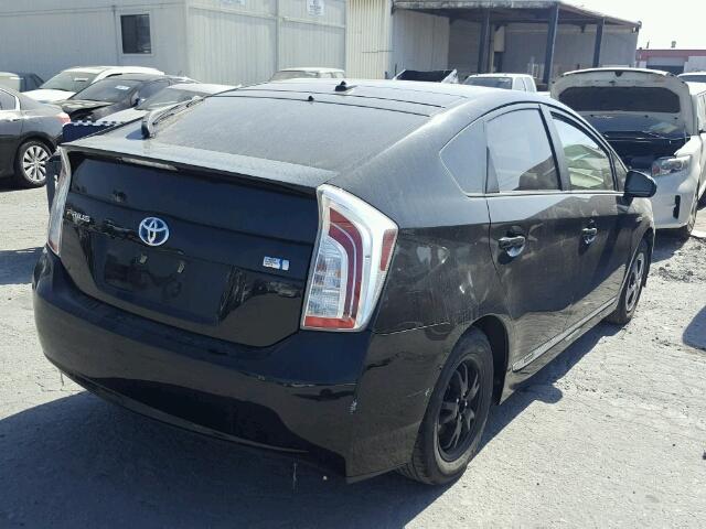 JTDKN3DU3D5639510 - 2013 TOYOTA PRIUS BLACK photo 4