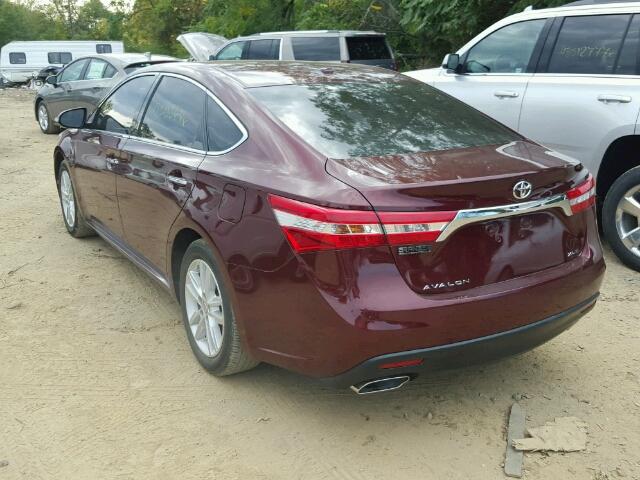 4T1BK1EB3EU106165 - 2014 TOYOTA AVALON BAS BURGUNDY photo 3