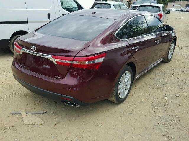 4T1BK1EB3EU106165 - 2014 TOYOTA AVALON BAS BURGUNDY photo 4