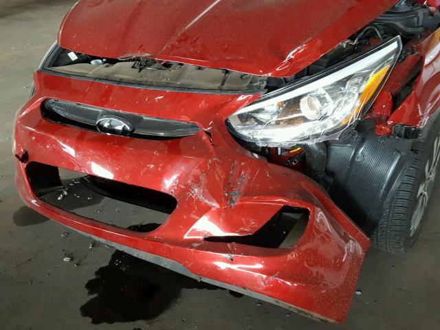 KMHCU5AE9HU365088 - 2017 HYUNDAI ACCENT SPO RED photo 9