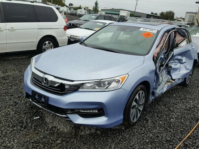 JHMCR6F59HC021107 - 2017 HONDA ACCORD HYB BLUE photo 2