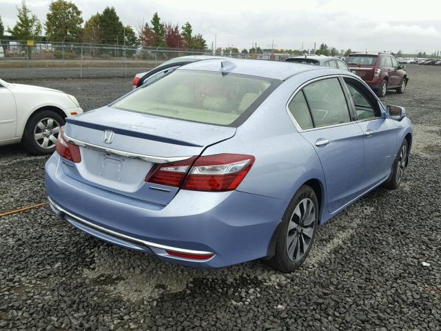 JHMCR6F59HC021107 - 2017 HONDA ACCORD HYB BLUE photo 4