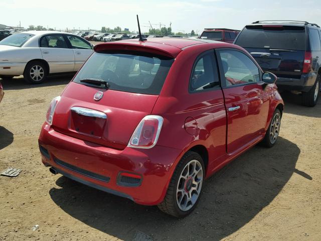 3C3CFFBR3CT174666 - 2012 FIAT 500 SPORT RED photo 4