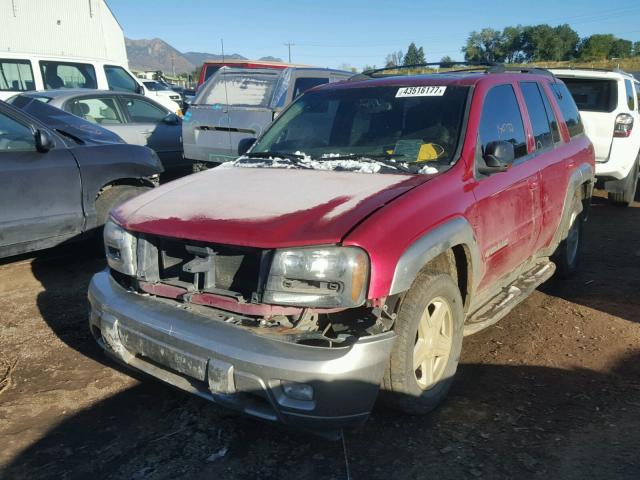 1GNDT13S532330244 - 2003 CHEVROLET TRAILBLAZE MAROON photo 2