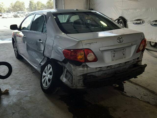 1NXBU4EE8AZ368957 - 2010 TOYOTA COROLLA BA SILVER photo 3