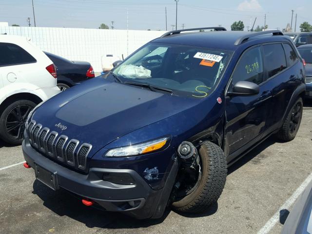 1C4PJMBS8FW759292 - 2015 JEEP CHEROKEE T BLUE photo 2