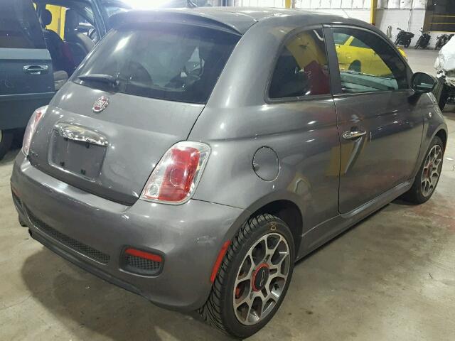 3C3CFFBR3CT269647 - 2012 FIAT 500 SPORT GRAY photo 4