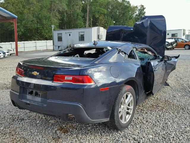 2G1FE1E33E9222445 - 2014 CHEVROLET CAMARO LS BLUE photo 4