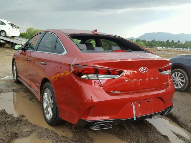 5NPE34AF9JH597371 - 2018 HYUNDAI SONATA SPO RED photo 3