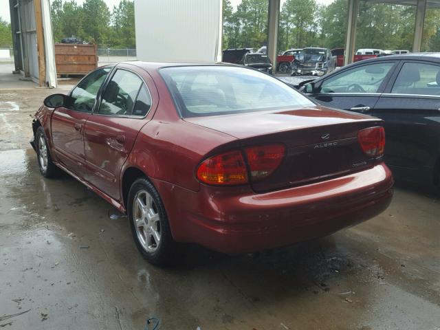 1G3NF52E11C205868 - 2001 OLDSMOBILE ALERO GLS 勃艮第红 照片 3