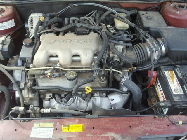 1G3NF52E11C205868 - 2001 OLDSMOBILE ALERO GLS 勃艮第红 照片 7