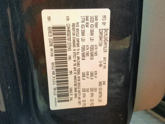 1D4HB58276F157243 - 2006 DODGE DURANGO LI BLACK photo 10